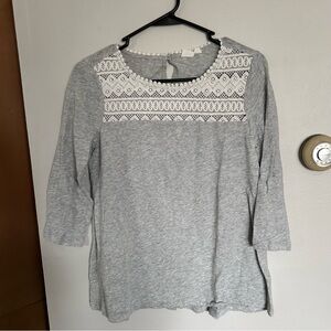 Gap Grey Shirt Lace